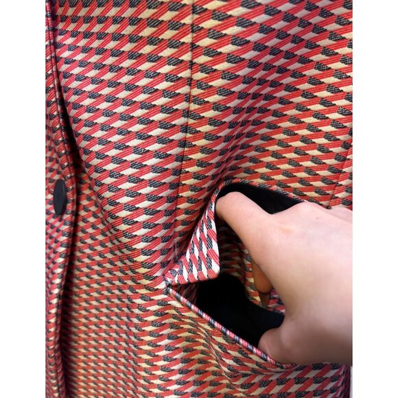 Armani Collezioni Print Suit Jacket Red & Black Size 6 - Picture 7 of 10